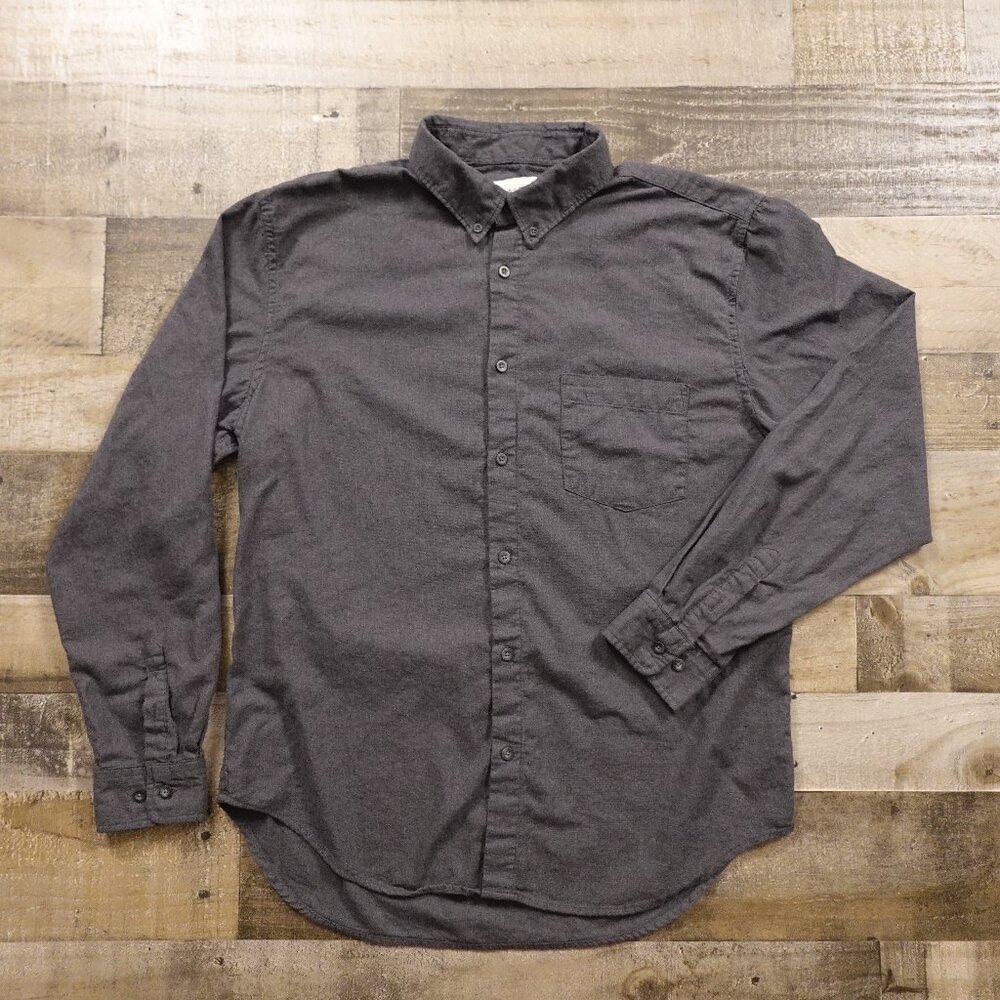 Coastaoro Button Down Shirt‎ Men’s Large Charcoal Gray 100% Cotton Long Sleeve